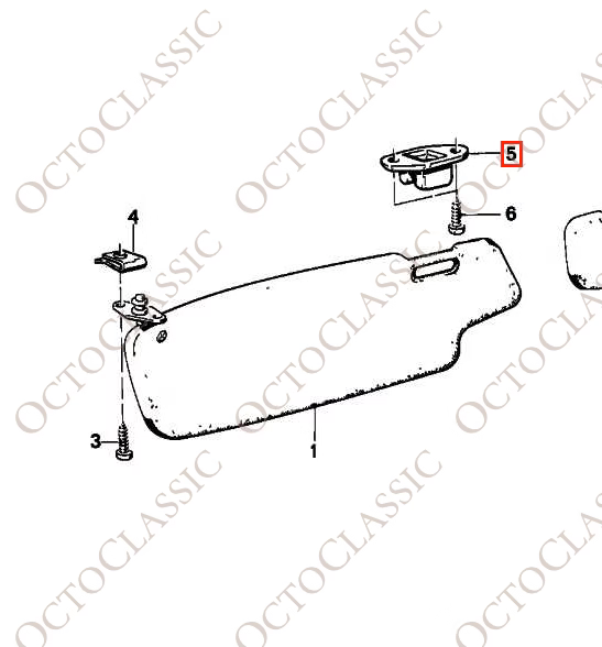 BMW E30 1982-1993 Driver Side Sun Visor with Mirror and Light بي ام دبليو شماسة السائق مع مرآة وإضاءة