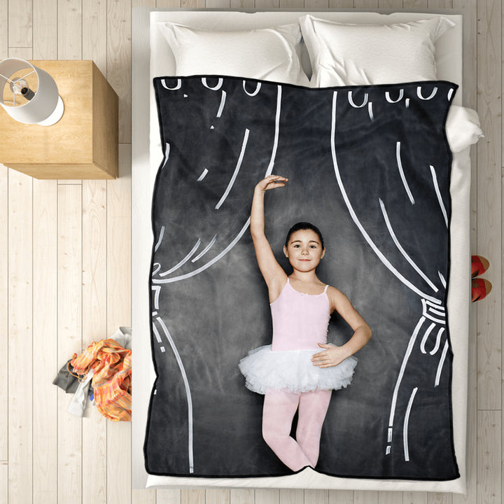 Custom Fleece Photo Blanket حجم ح لحاف للسرير بطانية مع رسم لشخصيتك او كاريكاتير لك ولسيارتك حجم كبير جد