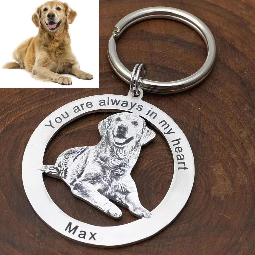 CustomizingBox Personalized Photo Engraved Keychain