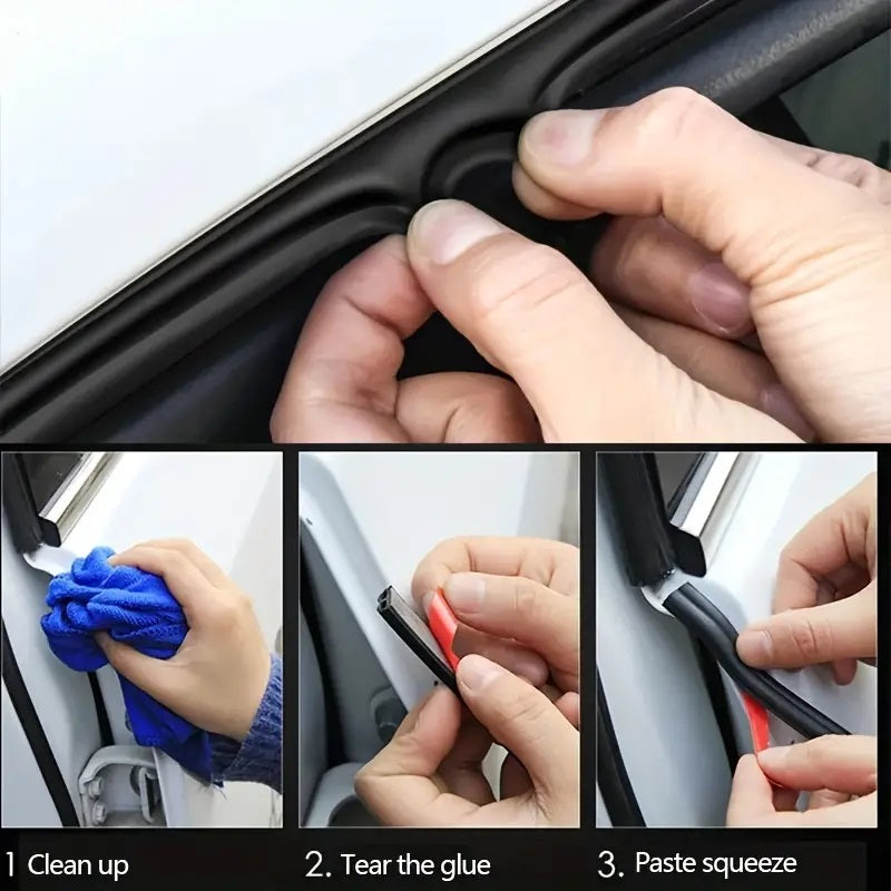 5M Car Door Seal Strip, Synthetic Rubber Pinstriping Tape شريط عزل صوت وحرارة على باب السيارة 5 متر، شريط تحديد صناعي من المطاط