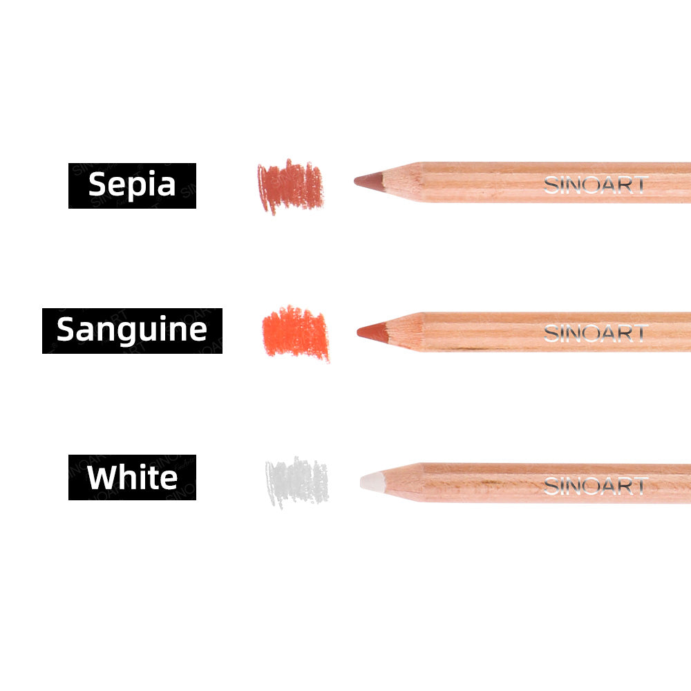 Alayjah, Customized 3-Color Professional Charcoal Pencils, 3 Pcs,Pencil Set for Sketching, Drawing & Coloring ألَيْجا، أقلام فحم احترافية بثلاثة ألوان مخصصة، 3 قطع