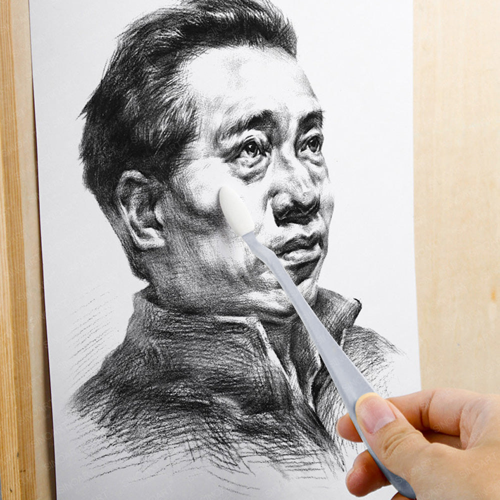 Alayjah, 12-Pcs Sketch Blending Knife Set with Washable Sponge Erasers for Pan Pastel ، 12 قطعة من ادوات الدمج للرسم مع إسفنجات بان باستيل