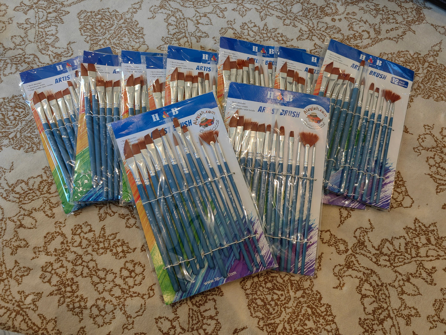 طقم فرش رسم احترافية للفنانين – فرش شعر نايلون لالوان الزيت والمائي والأكريليك Professional Artist Brush Set – Nylon Hair Brushes for Oil, Watercolor, and Acrylic Paints