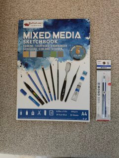 Alayjah A4 Mixed Media Paper Pad – 6 Colors, 5 Textured Surfaces for Pencil, Pastel & Paint ألايجا مجموعة ورق A4 للفنون متعددة الوسائط – 6 ألوان، 5 أسطح مختلفة للرسم بالقلم، الباستيل والدهانات