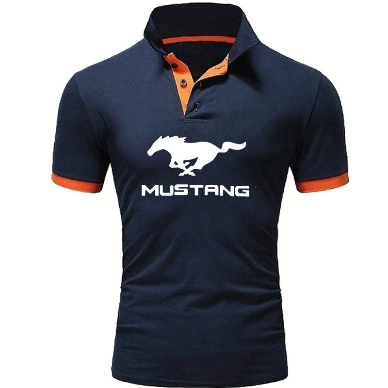 Polo Shirt Ford Mustang Casual High Quality Cotton قميص بولو فورد موستنج