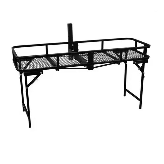 Alayjah, Universal Folding Metal Cargo Carrier for SUV & Sedan, Rear Hitch Mount Luggage Rack for Travel & Heavy Load Transport ، حامل حمولة معدني قابل للطي للسيارات SUV والسيدان رف خلفي للتثبيت على القطر لنقل الأمتعة والأحمال الثقيلة أثناء السفر