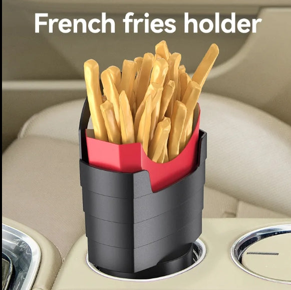 Plastic French Fry Holder for Car – Snack Cup for Fries, Chips & Finger Foods While Driving or Traveling حامل بطاطس مقلية بلاستيكي للسيارة – كوب وجبات خفيفة للبطاطس والشيبس أثناء القيادة أو السفر