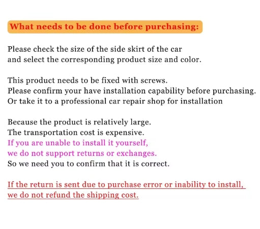Mercedes AMG SL63/W211/W212/W213 E-Class Side Skirt Extension Lip Panel – Racing Bumper Spoiler جناح جانبي لمرسيدس AMG SL63/W211/W212/W213 E-Class – سبويلر جانبي رياضي