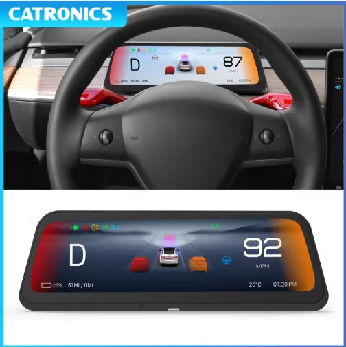 CATRONICS 2025 9.6" Tesla HUD, Top View Display for Model 3/Y, Easy Install, CarPlay & Android Auto CATRONICS 2025 شاشة HUD تسلا 9.6" , عرض علوي لسيارات Model 3/Y، تركيب سهل، CarPlay و Android Auto
