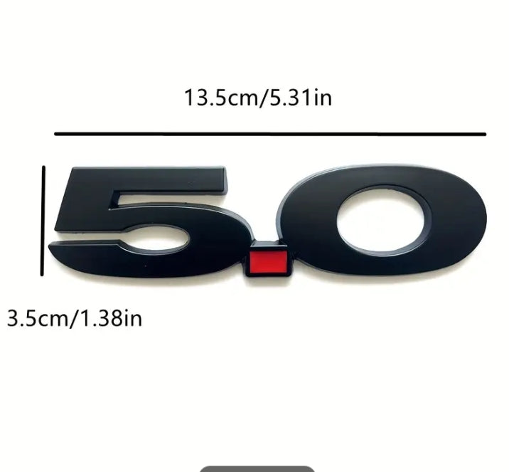 Metal 5.0 Emblem Badge Sticker, Car Trunk, Tail, Side Body Decoration Accessory, Durable & Stylish Design شعار معدني 5.0 للسيارات, ملصق على الصندوق الخلفي وجانب الهيكل للتزيين والإكسسوارات الأنيقة والمتينة
