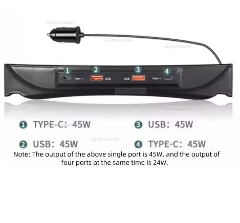 JETOUR Traveler T2 2023 Central Control Expansion Dock, Adjustable Car Charger with Fast Charging & Cigarette Lighter Adapter قاعدة توسعة مركزية لسيارة جيتور T2 2023, شاحن سيارة سريع مع منفذ ولاعة سجائر قابل للتعديل