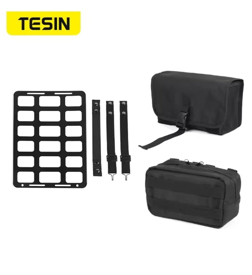 TESIN Car Seat Back Storage Bag & Rack for Suzuki Jimny JB64/JB74 2019-2023, Organize Interior, Easy Access حقيبة تخزين ورف TESIN للمقاعد الخلفية للسيارة لسوزوكي جمني JB64/JB74 2019-2023, تنظيم داخلي سهولة الوصول هيدروليكية للكبوت