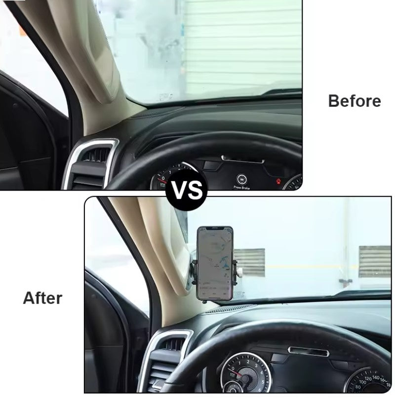 Alayjah, Bawa A-Pillar Grab Handle Phone Mount for Dodge Ram 2018–2024, 1-piece, Stable, Easy Access & No-Drill Install حامل جوال من على عمود لسيارات دودج رام 2018–2024 , ثابت، وصول سهل، بدون حفر