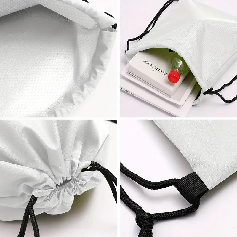 Customized Drawstring with Customized Cartoon of Your Character Travel GYM School Bag double-sided printing شنطة خفيفة مع كاريكاتير لشخصيتك يرسمة فناننا مناسبة للجيم او السفر او التنقل او المدرسة