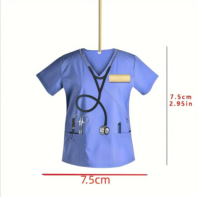 Mini Doctor Nurse Uniform Acrylic Keychain ملابس دكتور ممرض لزينة السيارة