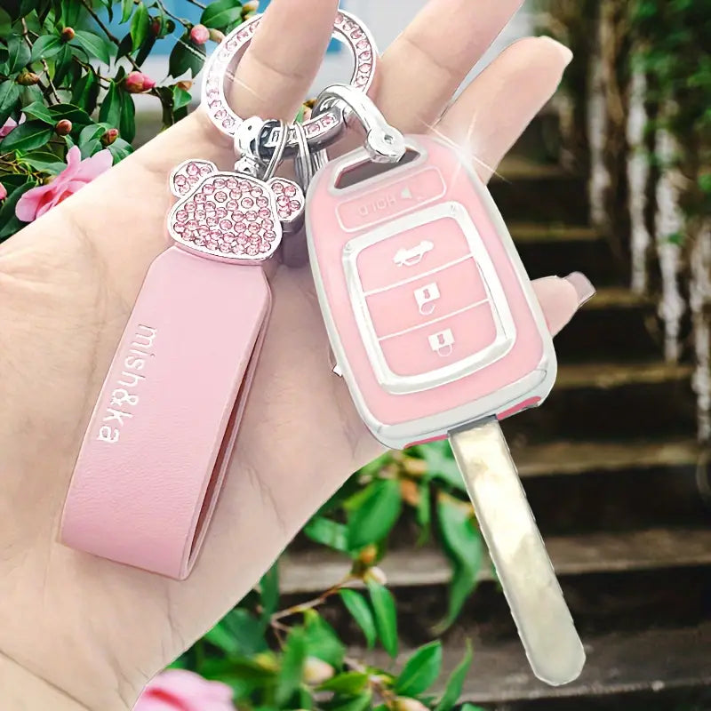 Key Cover With Keychain Compatible with Honda Accord 2016-2017 & For Civic 2016-2019 غطاء مفتاح هوندا اكورد وسيفيك