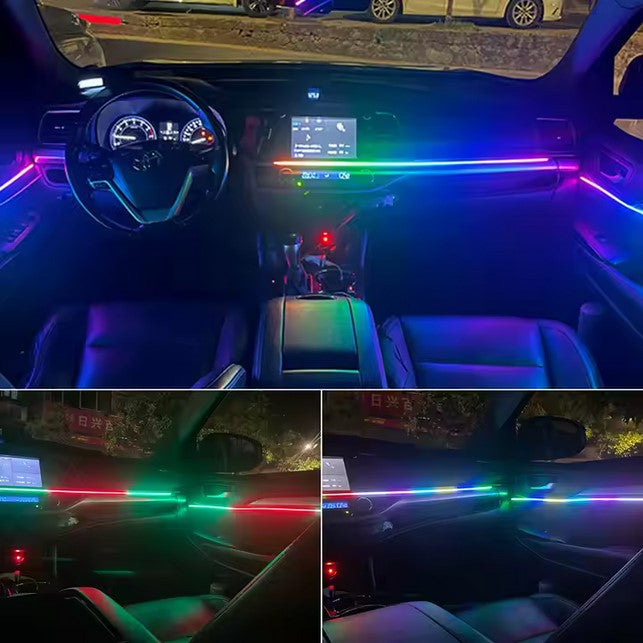 Car Ambient colour with mobile phone control إضاءة ملونة لداخلية السيارة مع تحكم عن طريق الهاتف المتحرك