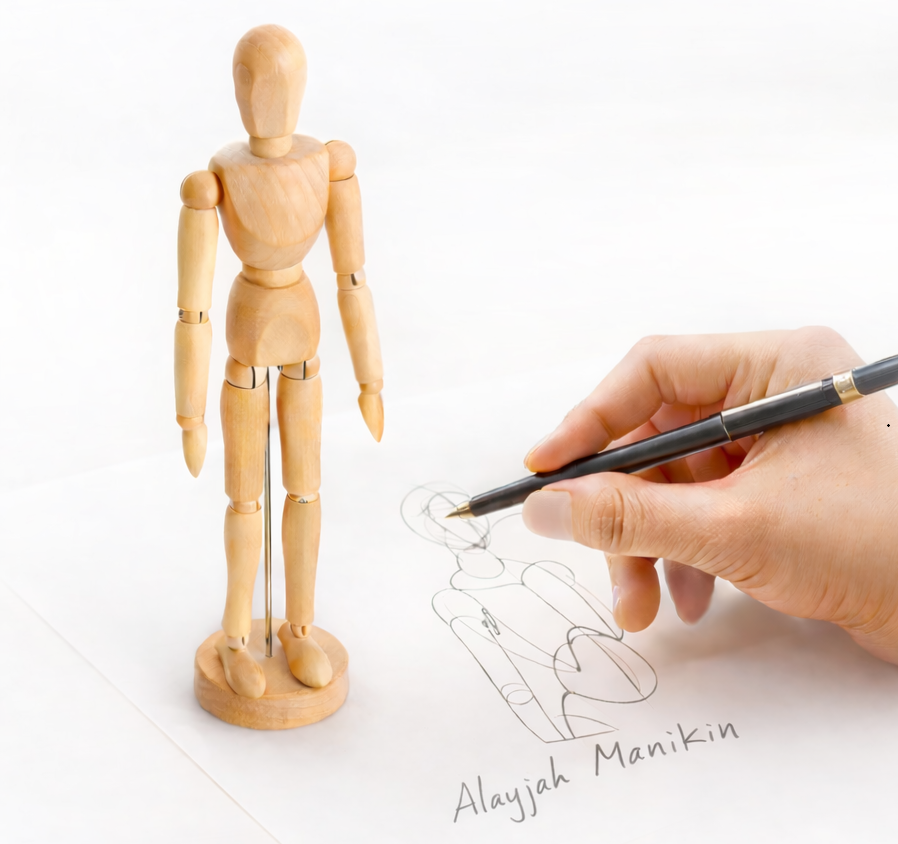 8'' Adjustable Wooden Artist Manikin, 1 Piece, Male/Female Model for Sketching, Painting & Art Displayمانيكان خشبي فني قابل للتعديل بحجم 8 بوصة، قطعة واحدة، نموذج ذكر/أنثى للرسم والتلوين وعرض الأعمال الفنية