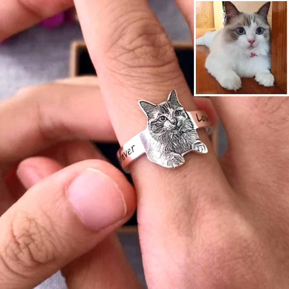 CustomizingBox Personalized pet photo ring