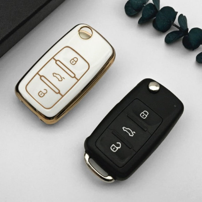 Key Case Cover  For VW For Bora Polo Tiguan Jetta Passat B5 B6 B7 Golf Beetle Skoda Octavia غطاء مفتاح فولكفاجن سكودا