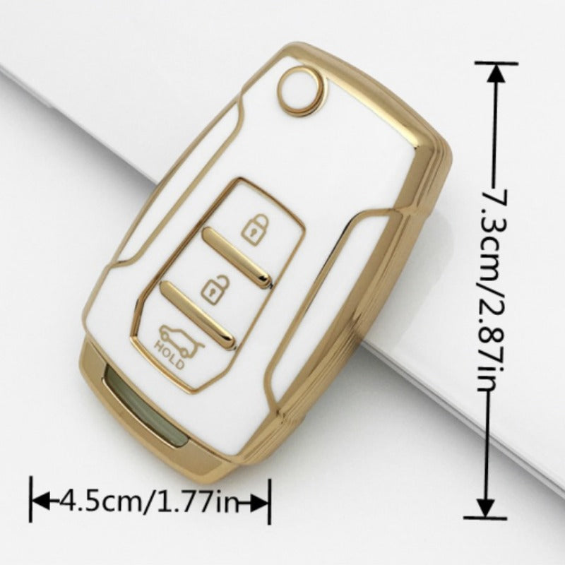 Ssangyong Koran Dorset  Golden Edge Car Key Cover.                                                      غطاء مفتاح السيارة ذو الحافة الذهبية