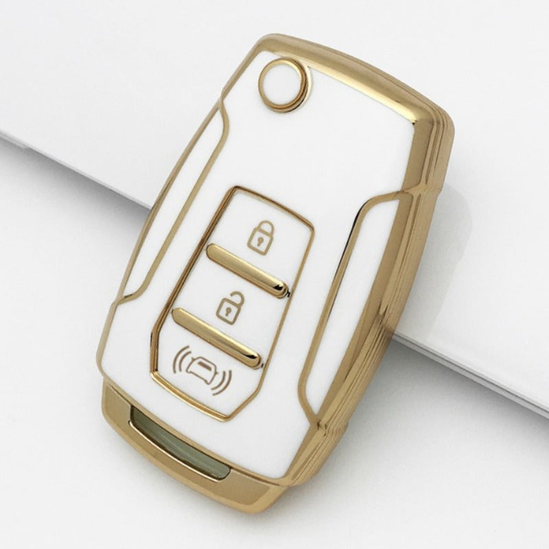 Ssangyong Koran Dorset  Golden Edge Car Key Cover.                                                      غطاء مفتاح السيارة ذو الحافة الذهبية