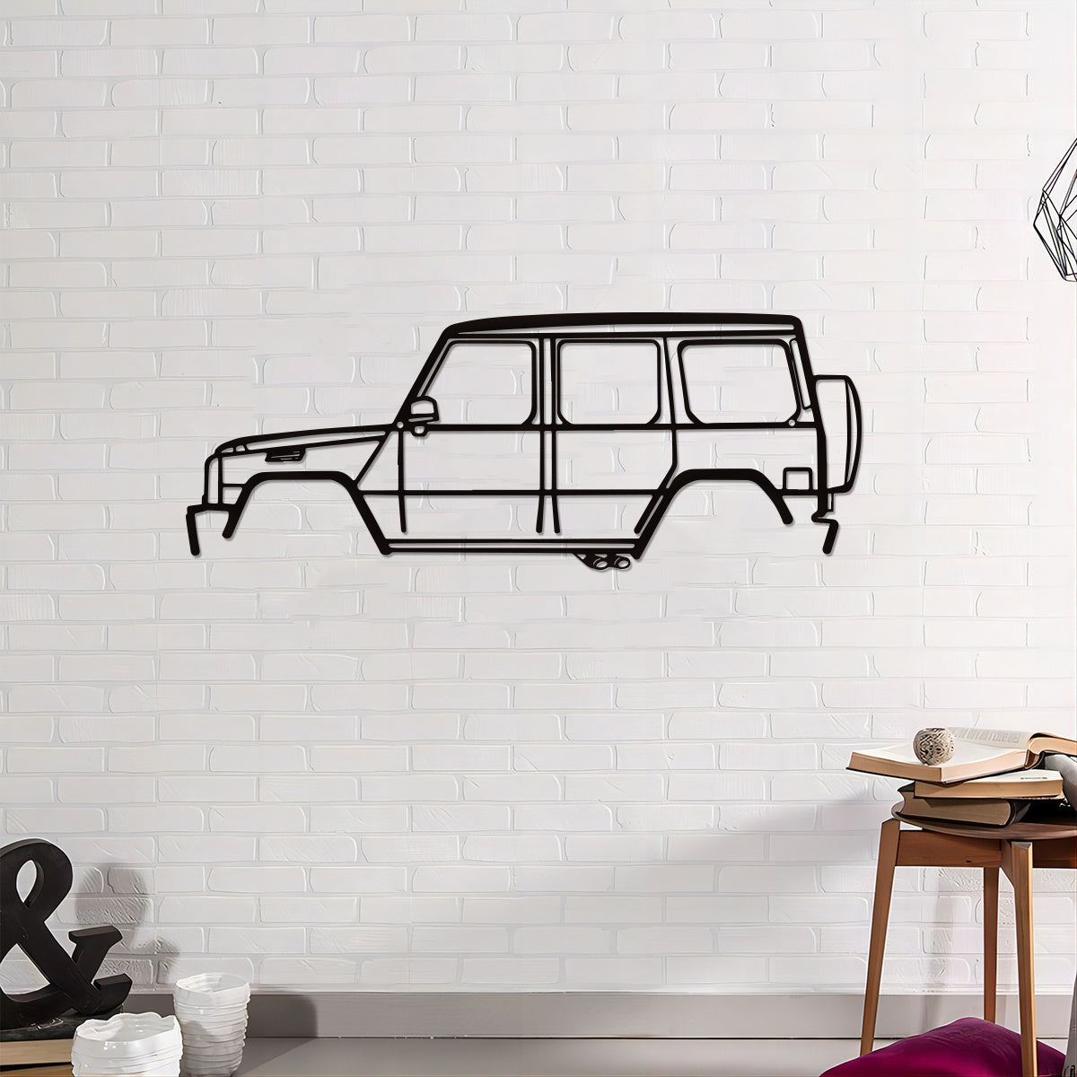 1pc, Metal Wall Art G63 Car Silhouette Wall Art Indoor Bedroom Home Outdoor Wall Decor Gift For Car Lovers SUV  قطعة ، جدار الفن المعدني G63 سيارة صورة ظلية جدار الفن غرفة نوم داخلية المنزل في الهواء الطلق جدار ديكور هدية لمحبي السيارات SUV