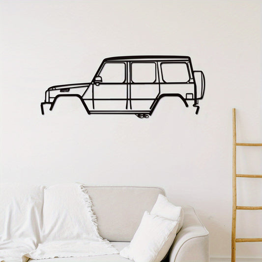 1pc, Metal Wall Art G63 Car Silhouette Wall Art Indoor Bedroom Home Outdoor Wall Decor Gift For Car Lovers SUV  قطعة ، جدار الفن المعدني G63 سيارة صورة ظلية جدار الفن غرفة نوم داخلية المنزل في الهواء الطلق جدار ديكور هدية لمحبي السيارات SUV