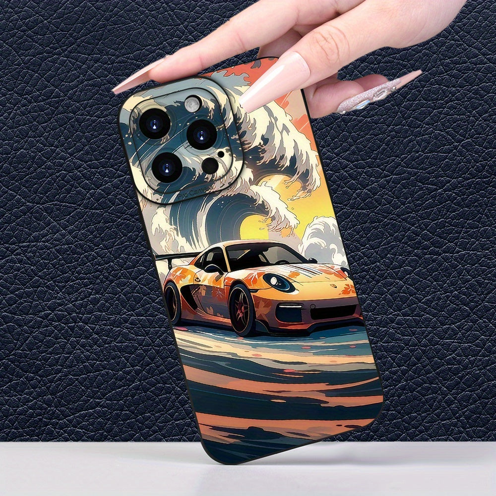 Creative Racing Print Phone Case for iPhone حافظة هاتف بطبعة سباق إبداعية لهاتف iPhone