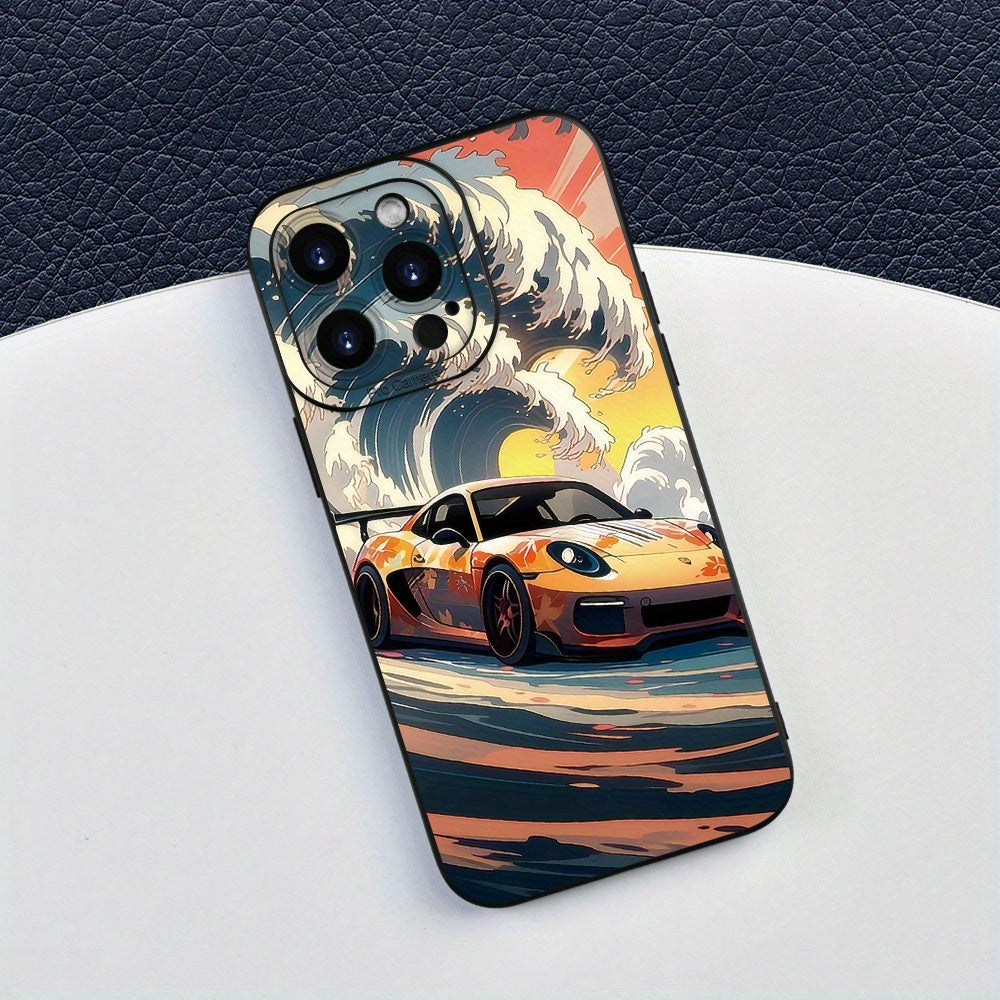 Creative Racing Print Phone Case for iPhone حافظة هاتف بطبعة سباق إبداعية لهاتف iPhone