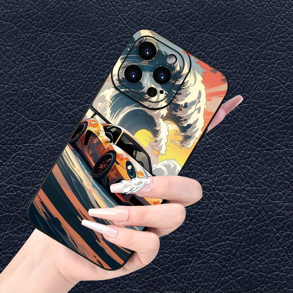 Creative Racing Print Phone Case for iPhone حافظة هاتف بطبعة سباق إبداعية لهاتف iPhone