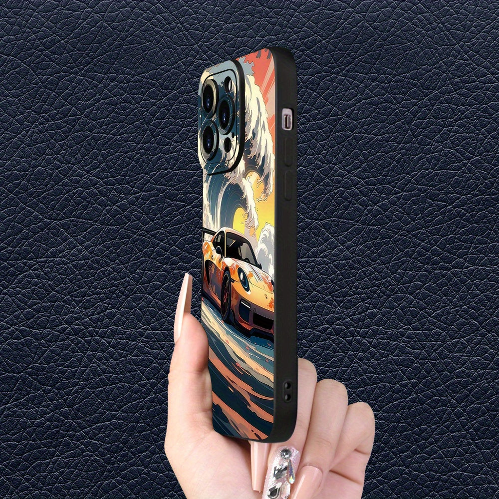 Creative Racing Print Phone Case for iPhone حافظة هاتف بطبعة سباق إبداعية لهاتف iPhone