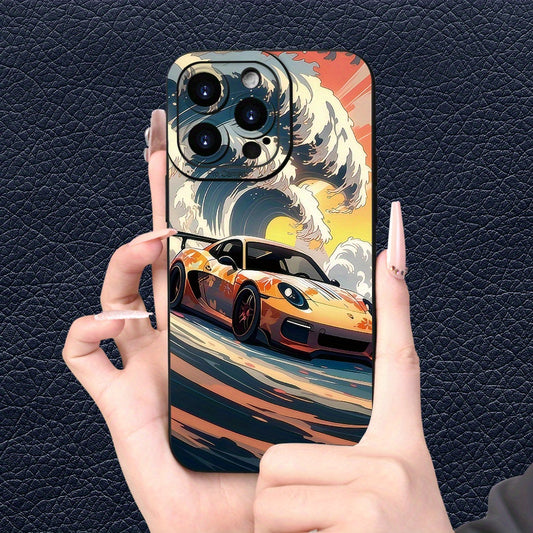 Creative Racing Print Phone Case for iPhone حافظة هاتف بطبعة سباق إبداعية لهاتف iPhone