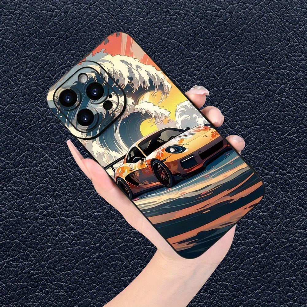 Creative Racing Print Phone Case for iPhone حافظة هاتف بطبعة سباق إبداعية لهاتف iPhone