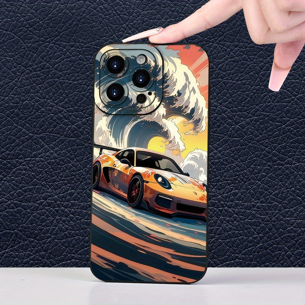 Creative Racing Print Phone Case for iPhone حافظة هاتف بطبعة سباق إبداعية لهاتف iPhone