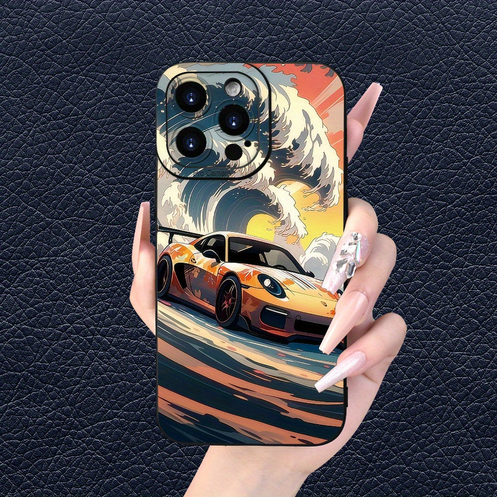 Creative Racing Print Phone Case for iPhone حافظة هاتف بطبعة سباق إبداعية لهاتف iPhone