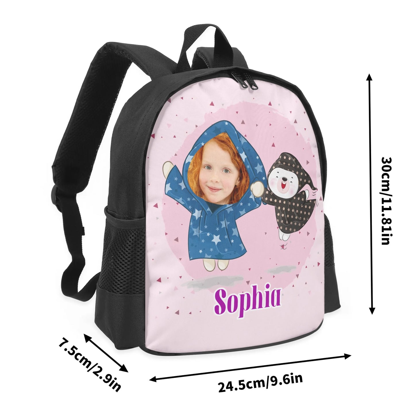 Durable 300D 13 Inch Kids School Backpack with customized cartoon  شنطة مدرسة للبنات الشاطرات مع كاريكاتير  لابنتك