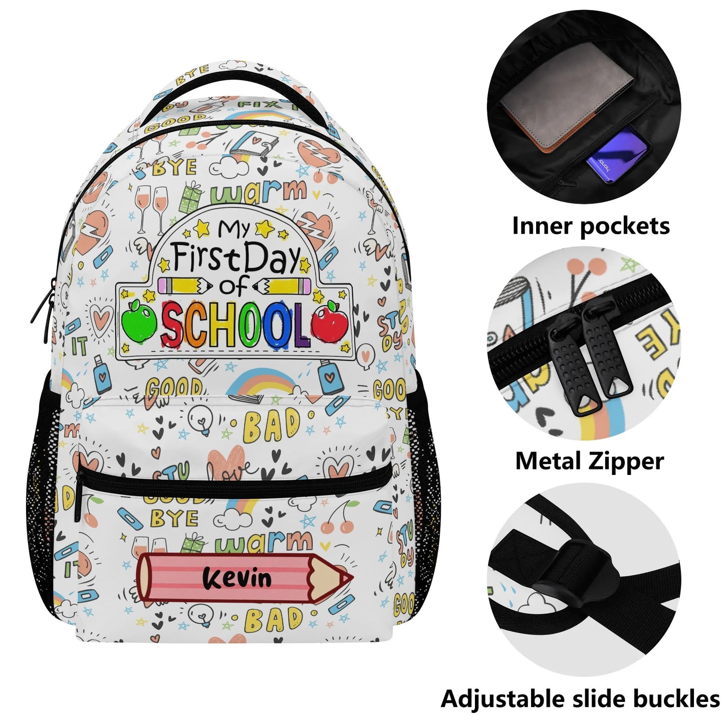 New 15 Inch Casual Style School customized Backpack شنطة مخصصة على كيفك