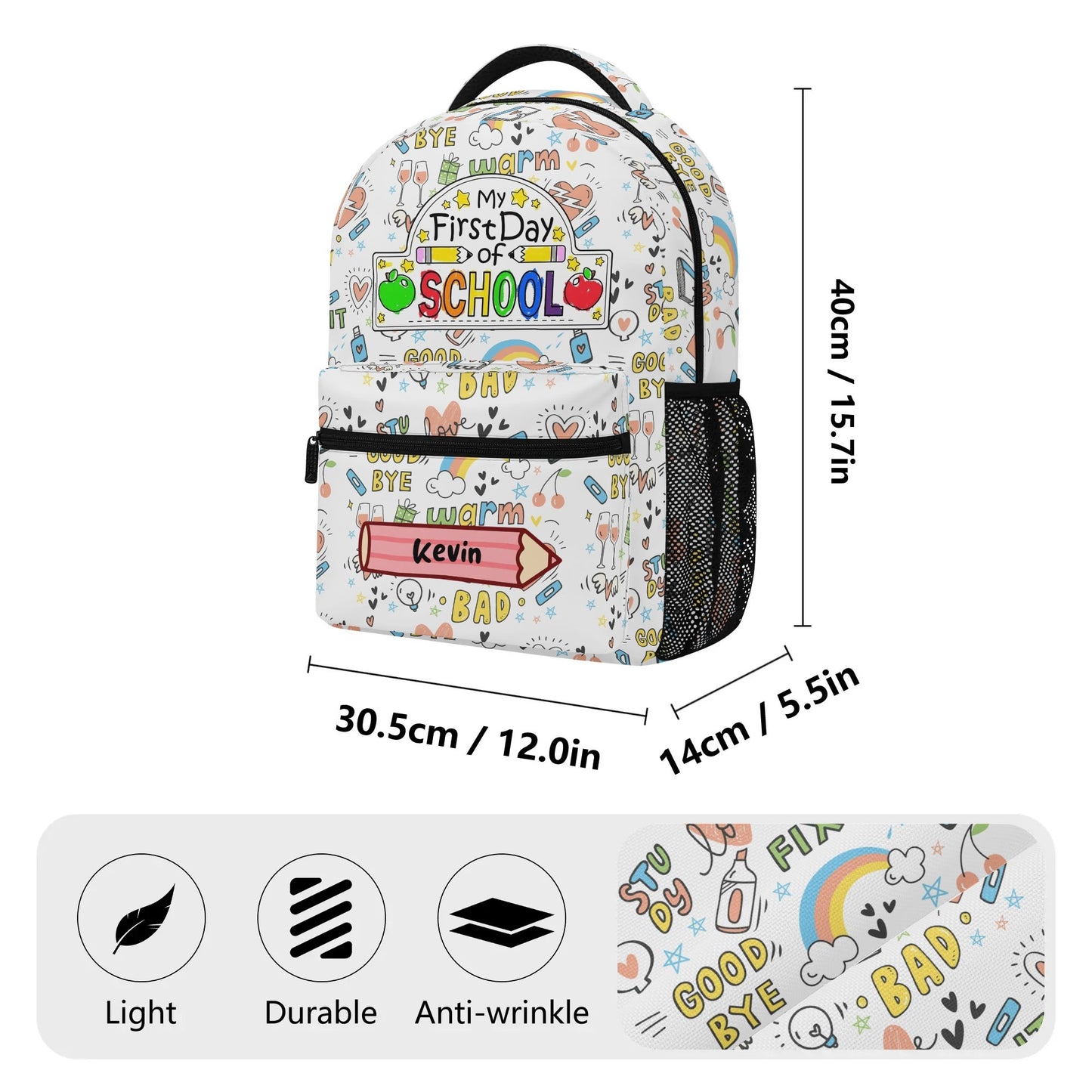 New 15 Inch Casual Style School customized Backpack شنطة مخصصة على كيفك