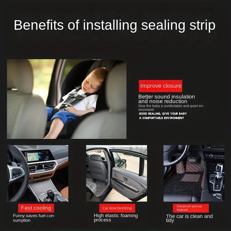 5M Car Door Seal Strip, Synthetic Rubber Pinstriping Tape شريط عزل صوت وحرارة على  باب السيارة 5 متر، شريط تحديد صناعي من المطاط