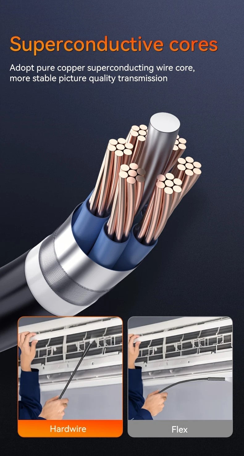 Alayjah 2.0MP HD Waterproof Endoscope with Light, 8 LED, 16.4ft Cable, Flexible Snake Camera ألايجاه منظار 2.0MP HD مقاوم للماء مع إضاءة، 8 أضواء LED  10100120 وكابل 16.4 قدم، كاميرا ثعبان مرنة