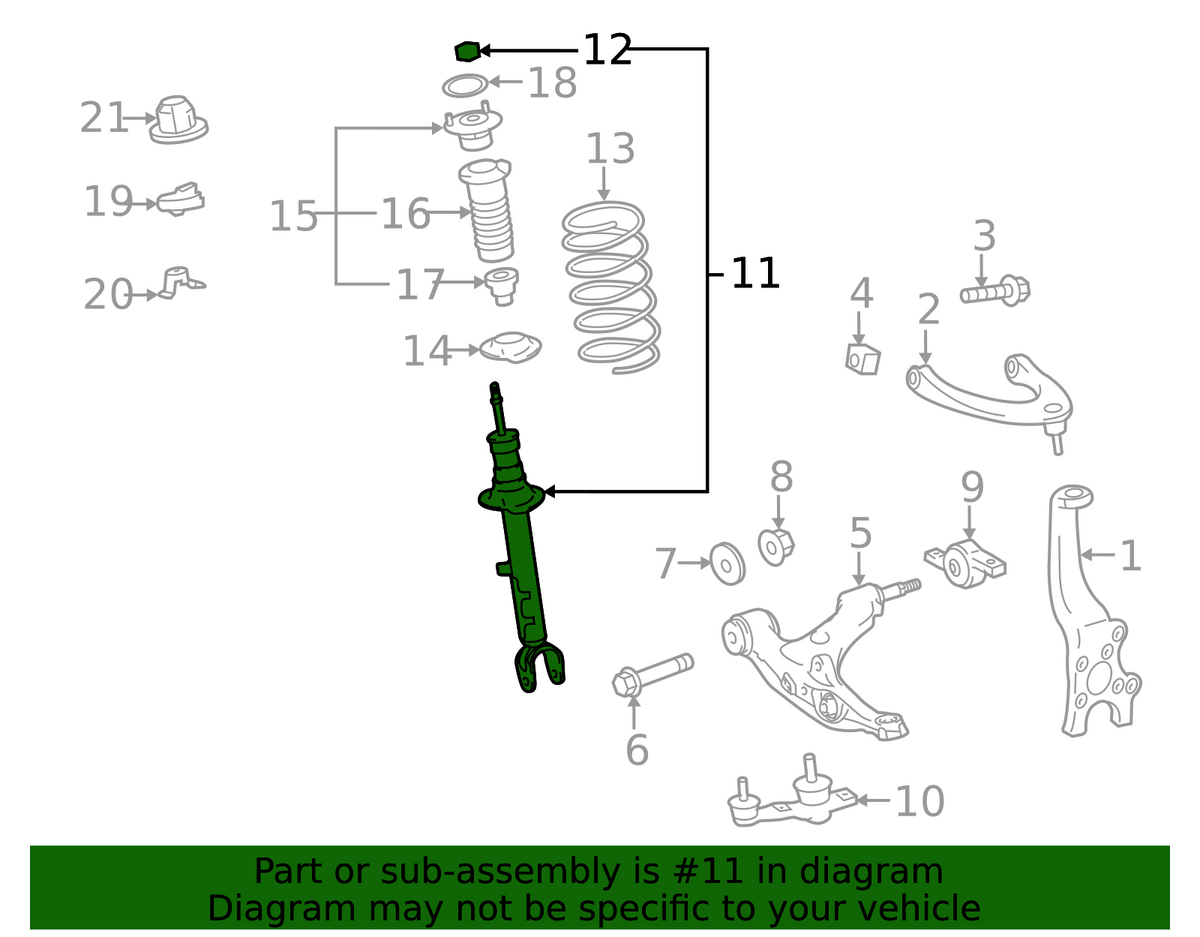 Used Lexus NX Shock Absorber Assembly 2021–2025 Original مساعد لكزس أصلي مستعمل
