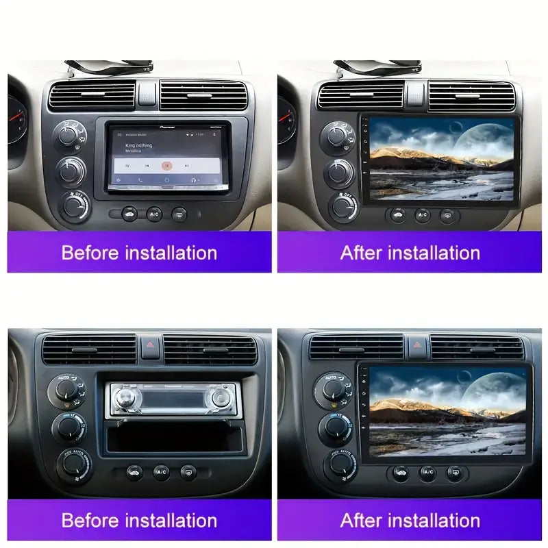 1 year warranty Android 12 Wireless CarPlay compatible with Honda Civic 2005 ضمان سنة شاشة اندرويد 12 كاربلاي هوندا سيفيك