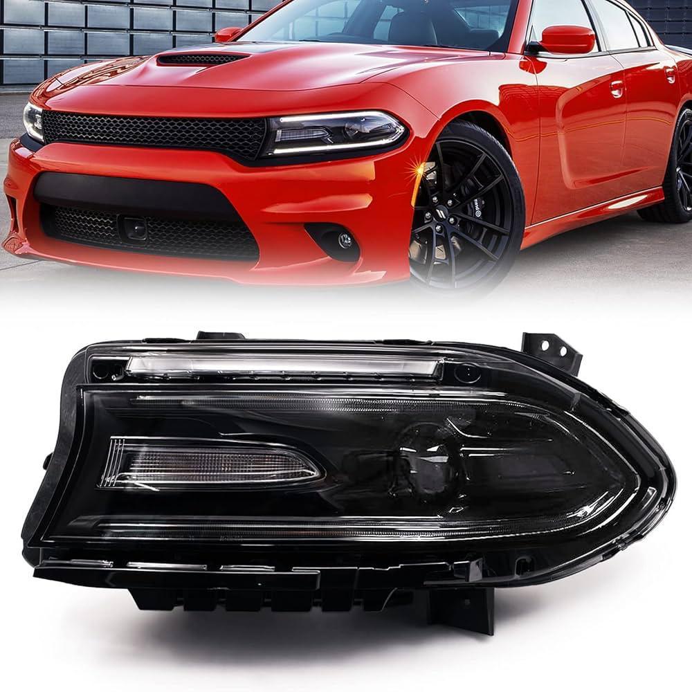 Dodge Charger Headlight Assembly 2015 with LED Daytime Running Light ليت مصابيح امامية دوج شارجر مع ال أي دي