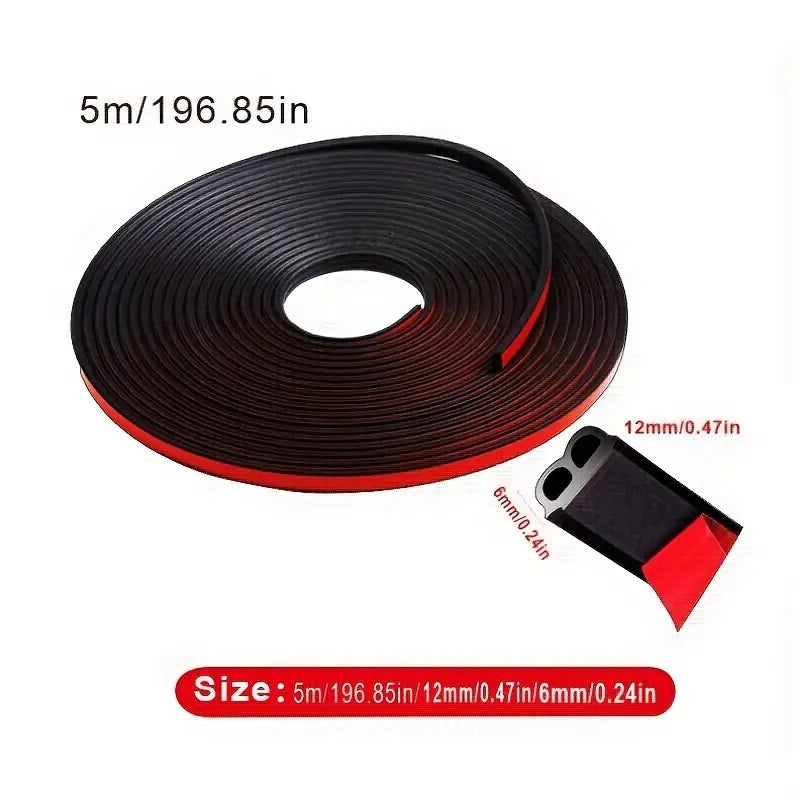 5M Car Door Seal Strip, Synthetic Rubber Pinstriping Tape شريط عزل صوت وحرارة على  باب السيارة 5 متر، شريط تحديد صناعي من المطاط