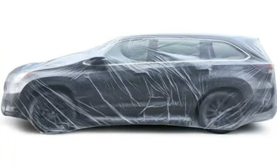 Disposable car cover   لللعناية بالسيارة غطاء طربال سيارة شفاف