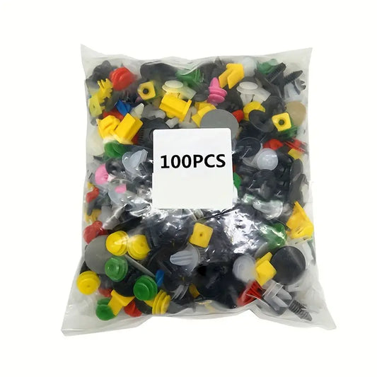 100pcs Universal Plastic Snap Clip  Fastening  كليبات سيارة 100 حبة