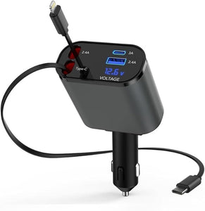120w Retractable Charger USB Type C شاحن سريع مع اسلاك قابلة للسحب (Special Prices for Sellers اسعار خاصة للتجار)