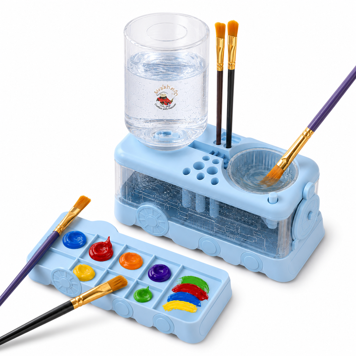 Alayjah, 2025 Expandable Paint Brush Rinser & Tray, Water Circulation Cleaner for All Paint Types منظف فرشاة دهان قابل للتوسيع 2025 مع صينية ومرشح مياه لجميع أنواع الطلاء