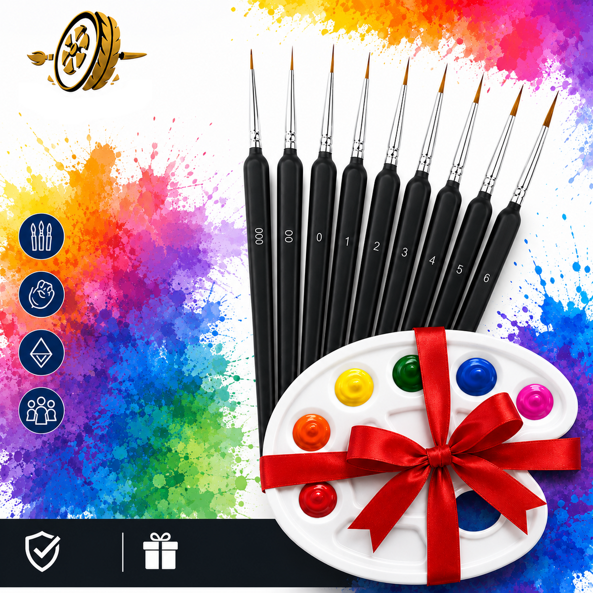 Alayjah, Professional Artist Miniature Detail Paint Brush Set, 11-Piece, Sharp Tips for Precise, Clear, and Fine Artwork Drawing 20100330 ألايجا، فرش رسم احترافية 11 قطعة لتفاصيل صغيرة – رؤوس حادة لرسم دقيق وواضح وفني ممتاز